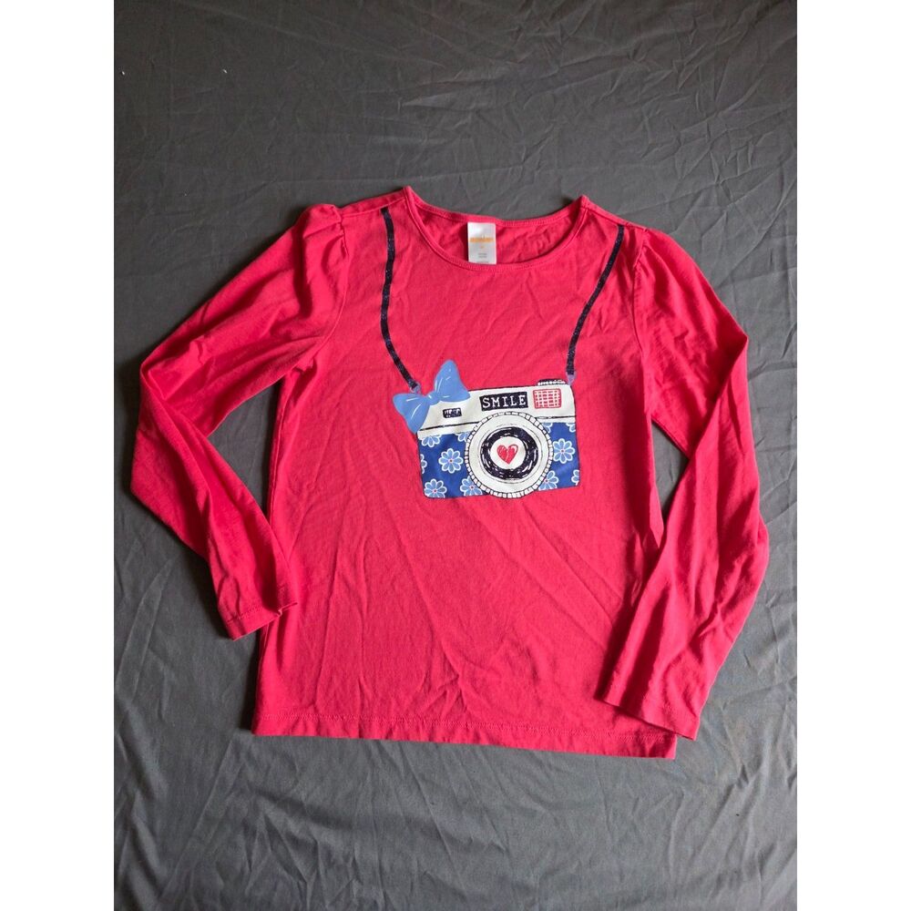 Gymboree Pink Long Sleeve Graphic Tee Camera Applique Girls Size 10 NWOT
